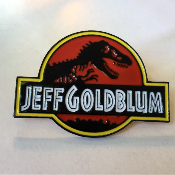 Jeff Goldblum Fan Jurassic Park logo enamel pin - Picture 3 of 5
